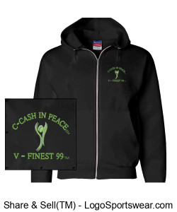 Custom Full Zip Hoodie Front (Embroidered) Champion Adult Powerblend Design Zoom